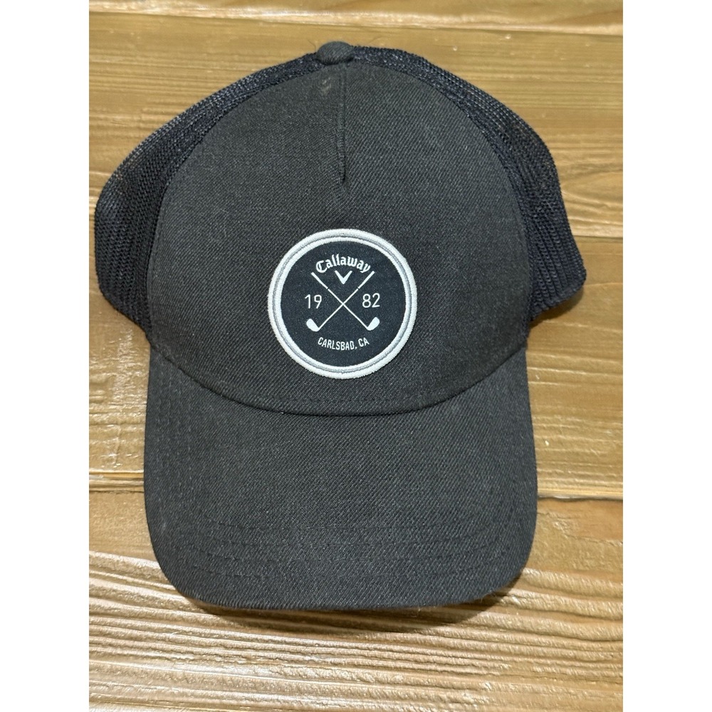 Callaway Hat Cap Mens‎ Black Snapback Mesh Trucker Carlsbad CA Golf